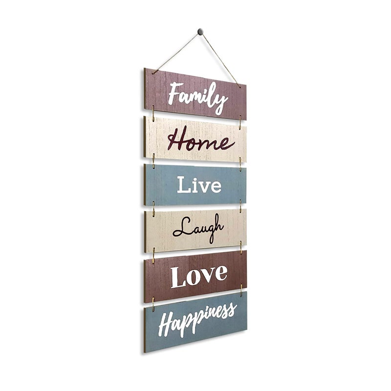 EcoRise Hanging Wall Decor Sign - Welcome Vertical Wall Art Decorations, Rustic Home Accessories for Living Room, Bedroom, Family, Dining, and Kitchen, Outdoor Signs for House, Live, Laugh, Love Plaques - Image 2